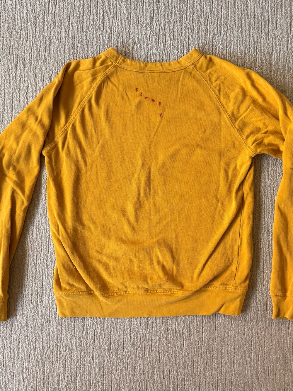 Clare V. Mustard Marigold Yellow Crewneck Kiss Lips Sweatshirt Small - Picture 9 of 9